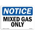 Signmission Safety Sign, OSHA Notice, 10" Height, 14" Width, Rigid Plastic, Mixed Gas Only Sign, Landscape OS-NS-P-1014-L-14236
